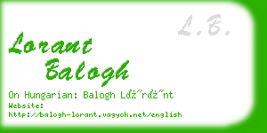 lorant balogh business card